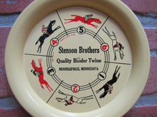 Load image into Gallery viewer, STENSON BROS QUALITY BINDER TWINE MINNEAPOLIS MINN Original Old Advertising Tray Brown &amp; Bigelow St Paul
