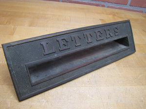LETTERS Antique Bronze Architectural Hardware Element Mail Slot Opening PO Home Building