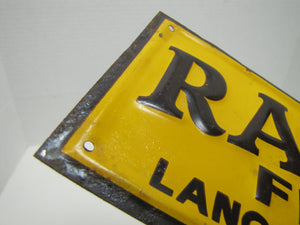 RANDALL FENCE Co LANCASTER WH 2-3423 Original Old Embossed Tin Advertising Sign