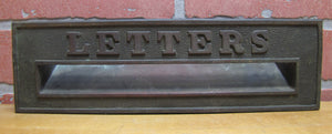 LETTERS Antique Bronze Architectural Hardware Element Mail Slot Opening PO Home Building