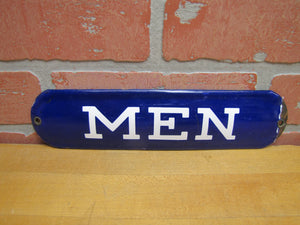 MEN Old Porcelain Sign Restroom Bathroom Gas Station Shop Diner Bar Pub Tavern Ad