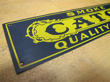 Load image into Gallery viewer, SMOKE CATON QUALITY CIGAR Original 1920s Tin Store Advertising Sign
