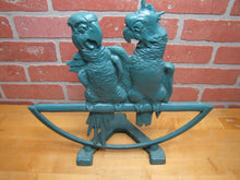 Load image into Gallery viewer, Pair of Parrots FIAT Old Cast Iron Figural Birds Perched Doorstop 1920s Radio Speaker Decorative Arts Statue

