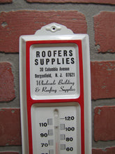 Load image into Gallery viewer, ROOFERS SUPPLIES BERGENFIELD NJ Original Advertising Thermometer Sign Ad
