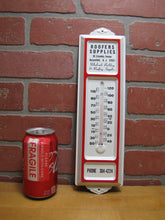 Load image into Gallery viewer, ROOFERS SUPPLIES BERGENFIELD NJ Original Advertising Thermometer Sign Ad
