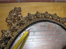 Load image into Gallery viewer, Antique Griffin Dragon Beast Fleur De List Bevel Edge Easel Back Mirror 7361
