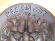 Load image into Gallery viewer, LIONS HEAD BEAST CLEAN OUT Antique Cast Iron Architectural Hardware Element
