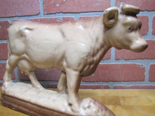 Load image into Gallery viewer, Old Cast Iron Enamel Cow Cattle Farm Butcher Shop Advertising Doorstop Artwork Exquisite Statue
