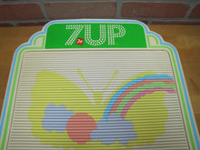 Load image into Gallery viewer, 7UP Vintage Soda Advertising Sign BUTTERFLY Menu Board Peter Max Style Groovy Everbrite Electric Signs South Milwaukee Wis Union Label
