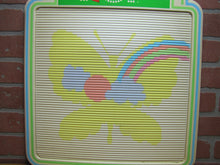 Load image into Gallery viewer, 7UP Vintage Soda Advertising Sign BUTTERFLY Menu Board Peter Max Style Groovy Everbrite Electric Signs South Milwaukee Wis Union Label
