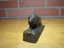 Load image into Gallery viewer, CONNELL WOOD &amp; METAL PRODUCTS NYC LION Antique Brass Advertising Paperweight
