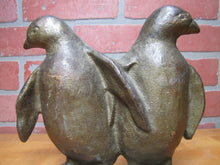 Load image into Gallery viewer, PENGUINS Antique Cast Iron Twin Birds Doorstop Decorative Art Statue Door Stop
