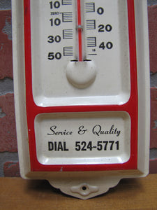 BURREY'S JEDDO-HIGHLAND COAL ESSO HEATING OIL AGRICO FERTILIZER WETHERILL PAINTS Old Advertising Thermometer Sign