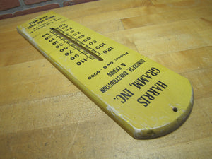 HARRIS GRAMM CONCRETE CONSTRUCTION & PAVING PHILA PA Old Wooden Advertising Thermometer Sign