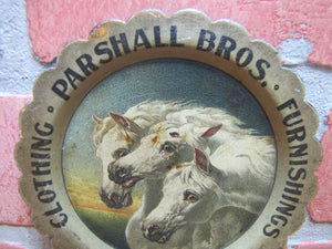 PARSHALL BROS RIDGWAY PA CLOTHING FURNISHINGS Old Advertising Tray HD BEACH Coshocton Ohio