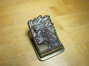 Native American Indian Chief Antique Paper Clip Weight Decorative Arts Judd Mfg Co