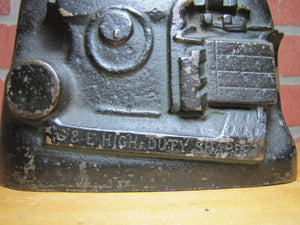 G&E GOULD EBERHARDT HIGH DUTY SHAPER Old Cast Iron Promo Advertising Doorstop Figural Machine Equipment Promotional Ad