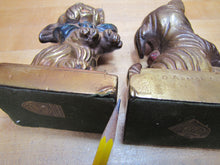 Load image into Gallery viewer, ARMOR BRONZE Co Taunton Mass 1920s Decorative Arts Scottish Terrier Puppy Bowtie Begging Pair Bronze Clad Figural Bookends
