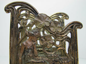 Antique Art Nouveau Maiden Lillies Letter Holder exquisite design ornate details