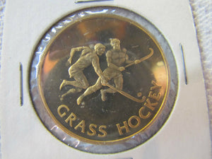 1980 MOSCOW OLYMPICS GRASS HOCKEY MEDAL Coin Official PNC Collection