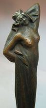 Load image into Gallery viewer, Antique 1910 Nude Bronze Letter Opener Page Turner J Kratina Freemason Ldg 271
