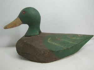 Vtg Duck Decoy - Folk Art hand carved mid 1900s hand painted crafted wood