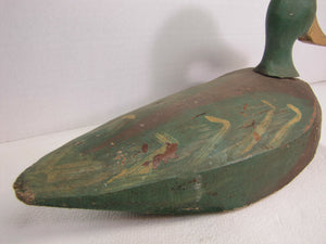 Vtg Duck Decoy - Folk Art hand carved mid 1900s hand painted crafted wood