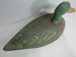 Vtg Duck Decoy - Folk Art hand carved mid 1900s hand painted crafted wood