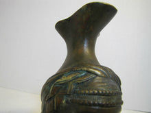 Load image into Gallery viewer, Antique 19c Grand Tour Copy Bronze Head Face Wine Pitcher Urn Jug Brass Bronze Patina
