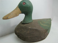 Load image into Gallery viewer, Vtg Duck Decoy - Folk Art hand carved mid 1900s hand painted crafted wood
