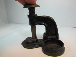 Antique Desktop Paper Punch Knick Knack Holders Old Red Gold Paint Ornate