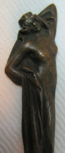 Load image into Gallery viewer, Antique 1910 Nude Bronze Letter Opener Page Turner J Kratina Freemason Ldg 271
