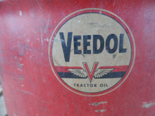 Load image into Gallery viewer, Old VEEDOL FLYING V OIL Can 5 gallon auto truck gas shop tractor advertising
